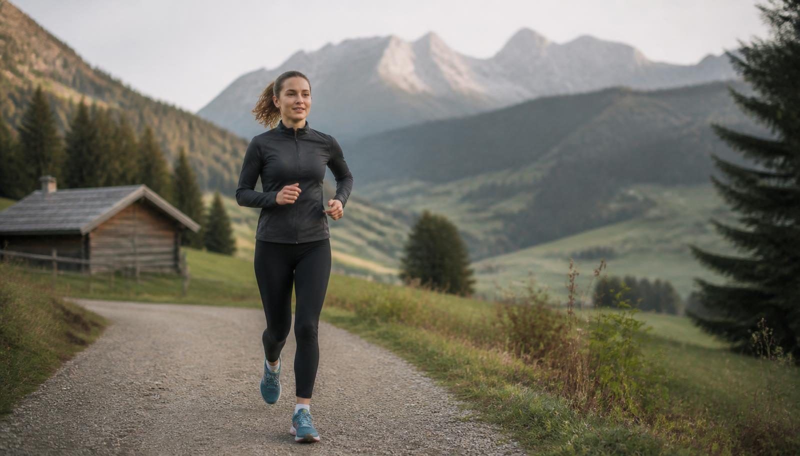 Freizeitsportler beim Lauftraining auf einem Weg im Freien